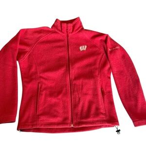 Columbia Women's Red Full-Zip Fleece Jacket with White 'W' Wisconsin Logo